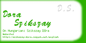 dora szikszay business card