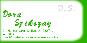 dora szikszay business card